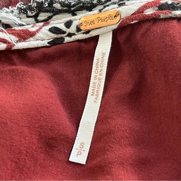 Free People Heart of Gold Brown Boho Peasant Dramatic Sleeve Short Dress Small - Picture 10 of 13